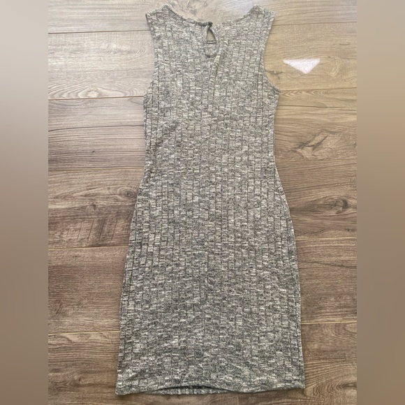3/$15 Heather grey ribbed knit Bodycon mini dress - Picture 3 of 4